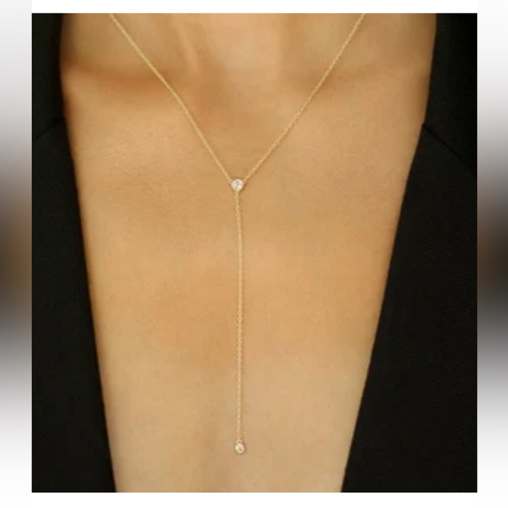 14k Vermeil Lariat Necklace